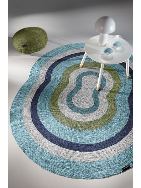 Guy Laroche Vanity Χαλί Οβάλ Καλοκαιρινό Γιούτα 160x200cm Azul