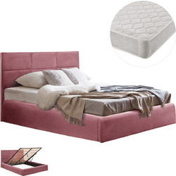 HomeMarkt Briley Κρεβάτι Υπέρδιπλο Υφασμάτινο με Αποθηκευτικό Χώρο Στρώμα & Μηχανισμό Ανύψωσης 160x200cm HM21272.02
