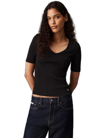 Calvin Klein Γυναικείο Καλοκαιρινό Top Ριπ Μαύρο J20J224455-BEH