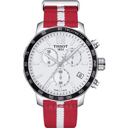 Tissot Ανδρικό Ρολόι Χρονογράφος με Κόκκινο Υφασμάτινο Λουράκι T095.417.70.37.00