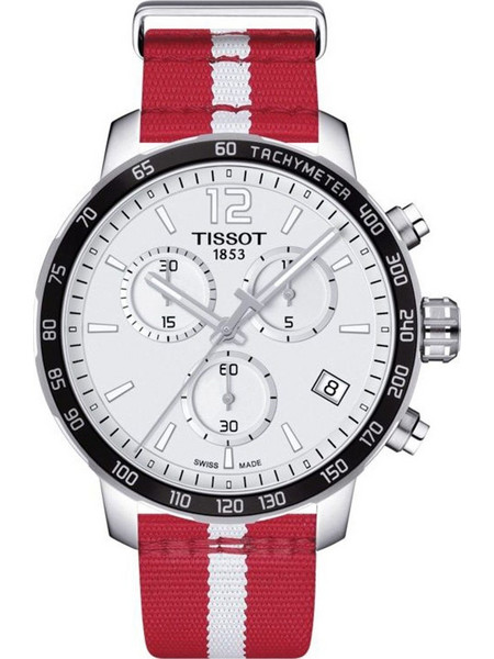 Tissot Ανδρικό Ρολόι Χρονογράφος με Κόκκινο Υφασμάτινο Λουράκι T095.417.70.37.00