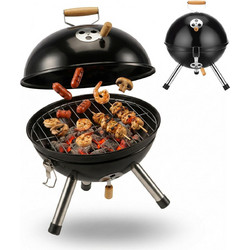 BBQ Μεταλλική Ψησταριά Κάρβουνου Στρογγυλή με Καπάκι Επιφάνειας 41x32x30.5 10053367
