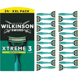 Wilkinson Sword Xtreme 3 Sensitive Comfort Ξυραφάκι μιας Χρήσης με 3 Λεπίδες & Λιπαντική Ταινία 24τμχ