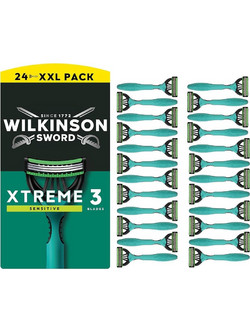 Wilkinson Sword Xtreme 3 Sensitive Comfort Ξυραφάκι μιας Χρήσης με 3 Λεπίδες & Λιπαντική Ταινία 24τμχ