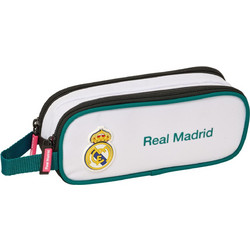 Safta Real Madrid Κασετίνα Βαρελάκι με 2 Θήκες Λευκή 812654513