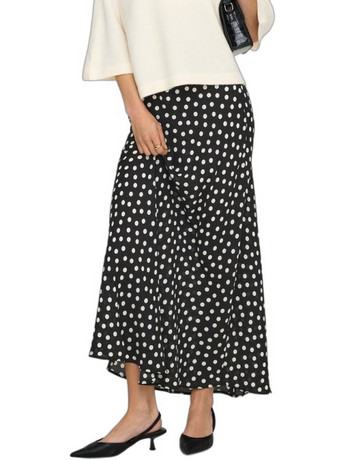 JDY Μίντι Φούστα Υφασμάτινη Ψηλόμεση Πουά Μαύρη 15380478