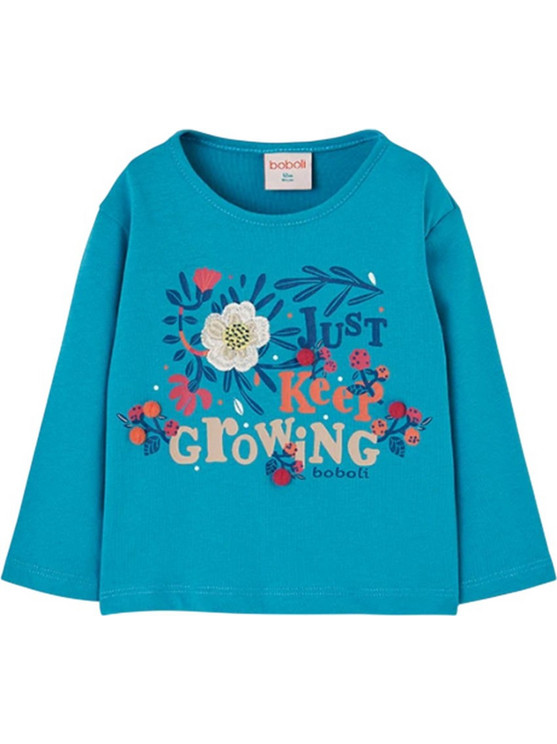 Boboli Παιδικό T-Shirt Μακρυμάνικο Τιρκουάζ 314075-4638