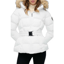 Superdry Fuji Γυναικείο Μπουφάν Χειμωνιάτικο Puffer Μακρύ Λευκό W5011928A-DZY