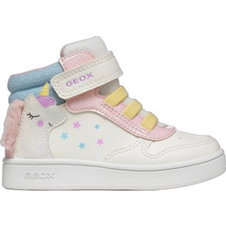Geox Παιδικά Sneakers Μποτάκια Λευκά Ροζ Γαλάζια B665MB0BCQ6C0406