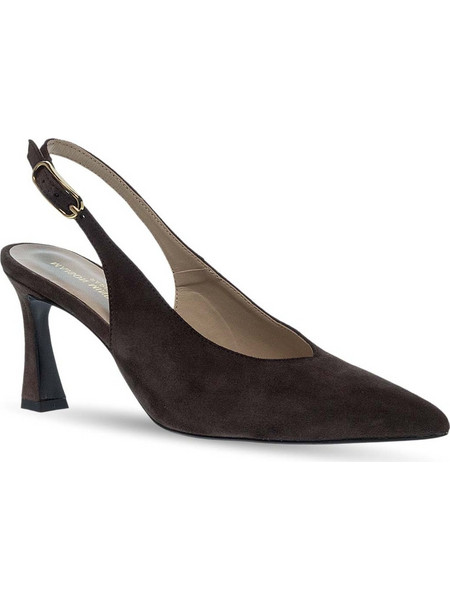 Maison Minrelle Γόβες Suede Slingback με Λεπτό Ψηλό Τακούνι Σοκολατί 10634020