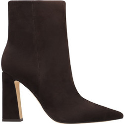 Nine West Todaye Γυναικεία Μποτάκια Αστραγάλου Suede Σοκολατί με Χοντρό Ψηλό Τακούνι 20-200