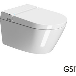 GSI Pura 59 Swirlflush Λεκάνη Τουαλέτας Κρεμαστή χωρίς Καζανάκι με Κάλυμμα & Μπιντέ Λευκή 500-7418K-300