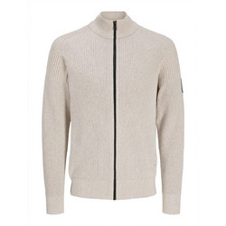 Jack & Jones Ανδρική Ζακέτα Πλεκτή με Φερμουάρ Μπεζ 12298551