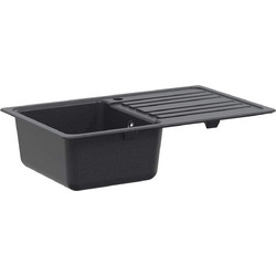 vidaXL Ένθετος Νεροχύτης Γρανίτη Ματ Black 42053744