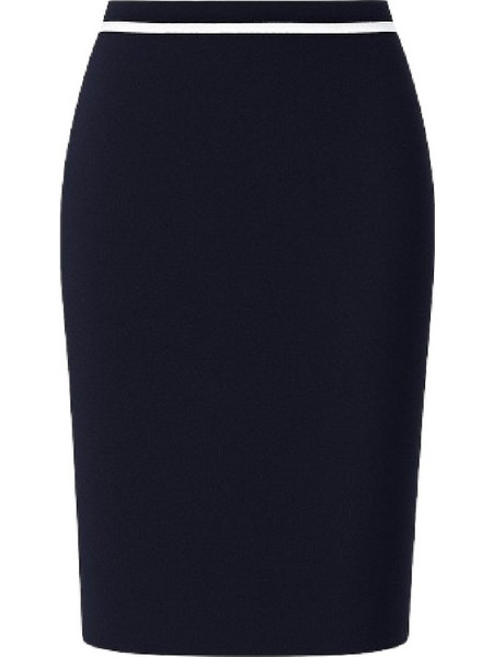 Conquista Μίντι Φούστα Υφασμάτινη Ψηλόμεση Pencil Navy Μπλε C181-190-41