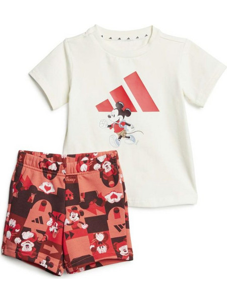 Adidas Disney Minnie Mouse Βρεφικό Σετ για Κορίτσι Καλοκαιρινό Μπεζ Κόκκινο Καφέ JF3625