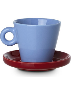 Estia Echo New Bone Φλιτζάνι Espresso Πορσελάνης Μπλε Κόκκινο 100ml 07-35471