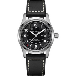 Hamilton Khaki Field King Day-Date Ανδρικό Ρολόι Αυτόματο με Μαύρο Δερμάτινο Λουράκι H70605733
