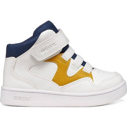 Geox Eclyper Παιδικά Sneakers Μποτάκια Λευκά Navy Μπλε Χρυσά B665LB