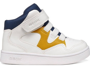 Geox Eclyper Παιδικά Sneakers Μποτάκια Λευκά Navy Μπλε Χρυσά B665LB