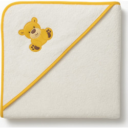 Beboulino Bear Βρεφικό Μπουρνούζι Κάπα Μπεζ Πορτοκαλί 90x90cm