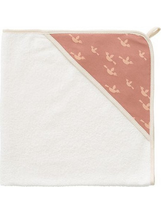 Fresk Birds Βρεφικό Μπουρνούζι Κάπα Λευκό Ροζ 75x75cm
