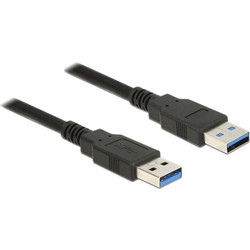 Powertech CAB-U106 Καλώδιο USB-A Male 3.0 to USB-A Male 1.5m Black