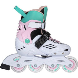 Playlife Khaan LTD Inline Αυξομειούμενα Rollers Παιδικά Λευκά Τιρκουάζ Ροζ 19.88036827