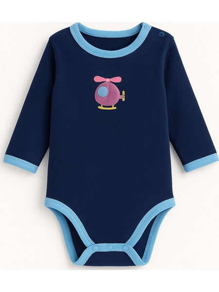 Lullaby Planet Helicopter Φορμάκι Εσώρουχο Μακρυμάνικo για Αγόρι Navy Μπλε 8020774