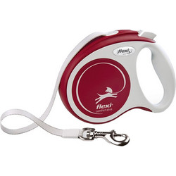 Flexi Comfort Plus Πτυσσόμενο Λουρί Σκύλου έως 50kg 8m Λευκό Κόκκινο