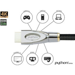 Python Καλώδιο HDMI 2.1 Braided HDMI Male to HDMI Male 1.5m Black GC-M0253