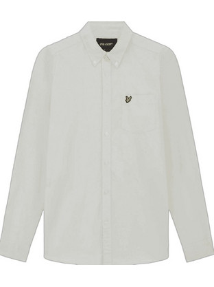 Lyle & Scott Ανδρικό Πουκάμισο Βαμβακερό Μακρυμάνικο Κανονική Γραμμή Λευκό LW2112VTX-W870