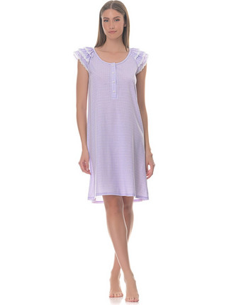 PNN Nightwear Evelyn Νυχτικό Εγκυμοσύνης Βαμβακερό Καλοκαιρινό Λιλά 0242-7470