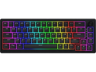 Hator Skyfall 65 Ασύρματο Μηχανικό Gaming Πληκτρολόγιο 65% με Hator Aurum Sterling Διακόπτες RGB Black