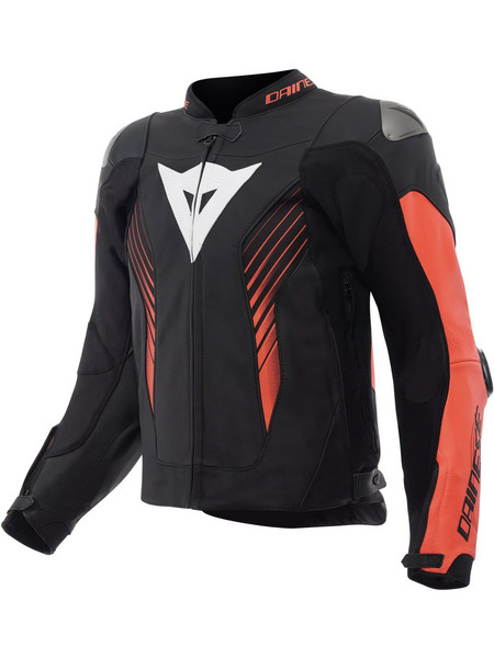 Dainese Super Speed 5 Leather Black Red Fluo White