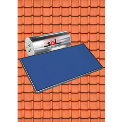 SOL-Violaris Ηλιακός Θερμοσίφωνας 160lt 2m² Glass Διπλής Ενέργειας Χαμηλού Ύψους Κεραμοσκεπής Οριζόντιος
