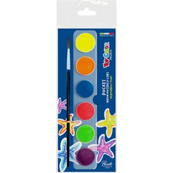 Toy Color Σετ Νερομπογιές με Πινέλο 6 Χρώματα 220.003683