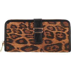 Bag to Bag Μεγάλο Γυναικείο Πορτοφόλι με Clip & Φερμουάρ Καφέ Μαύρο YC-03126