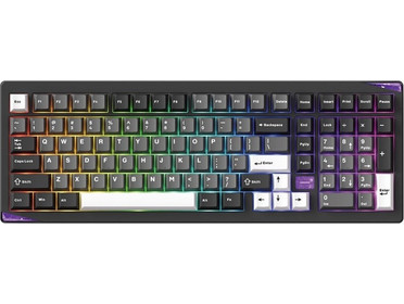 Akko GEM 02 Ασύρματο Μηχανικό Gaming Πληκτρολόγιο με Akko Mirror Διακόπτες RGB Black Grey