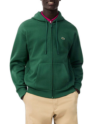 Lacoste Ανδρική Ζακέτα Φούτερ με Κουκούλα και Φερμουάρ Κυπαρισσί 3SH8864-132