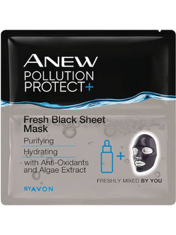 Avon Pollution Protect+ Fresh Black Sheet Μαύρη Μάσκα Προσώπου 15gr