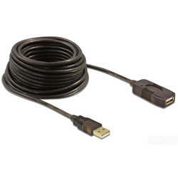 DeLOCK 82308 Καλώδιο Braided USB-A Male 2.0 to USB-A Female 5m Black