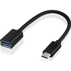 Powertech CAB-UC016 Καλώδιο USB-A Female 3.1 to USB-C Male 0.2m Black