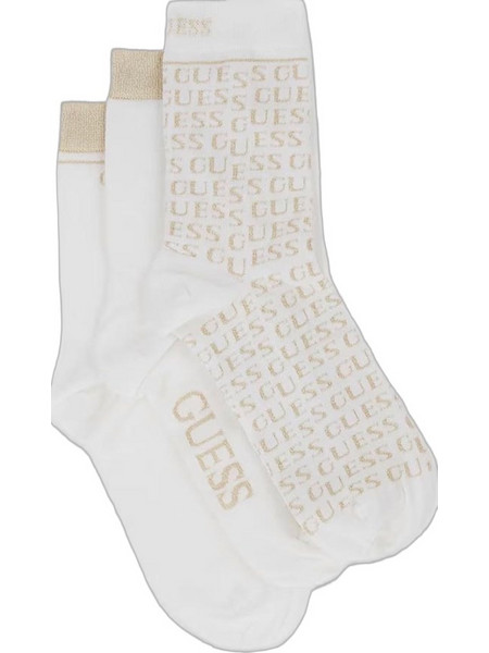 Guess Glam Lurex Γυναικείες Κάλτσες Cream 3Pack O6BG05K7319-FMKF