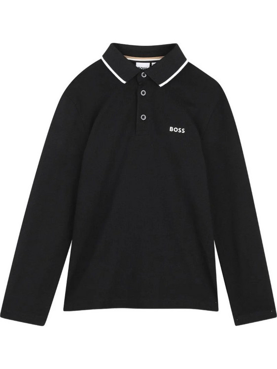 Hugo Boss Παιδικό Polo Μακρυμάνικο Μαύρο J53376-09B