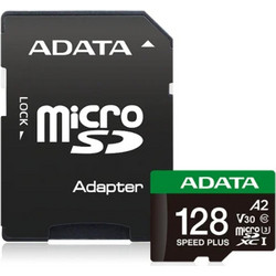 Adata Speed Plus microSDXC 128GB Class 10 U3 V30 UHS-I A2 180MB/s + Adapter