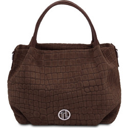 Tuscany Leather Nora Cocoon Γυναικεία Τσάντα Χειρός Σουέτ Σοκολατί TL142659