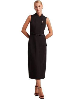 Ted Baker Hanlied Midi Βραδινό Φόρεμα Μαύρο 285324