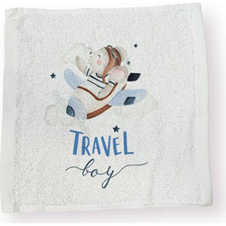 Bonjour Bebe Travel Boy Βρεφική Λαβέτα Ώμου 100% Βαμβακερή Λευκή