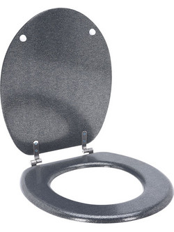 MRShome Καπάκι Λεκάνης Οβάλ Ξύλινο Ασημί 42.5x37cm DF-0054000